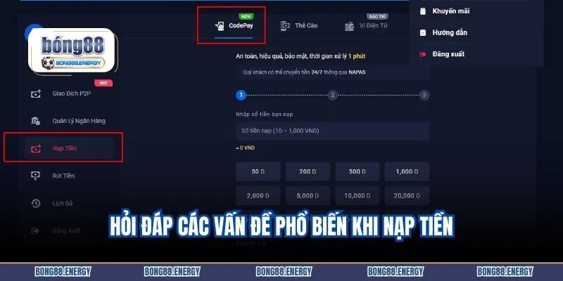 Hỏi đáp các vấn đề phổ biến khi nạp tiền